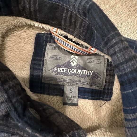 Free Country Blue Plaid Warm Fleece Relaxed Work Jacket - Picture 5 of 5